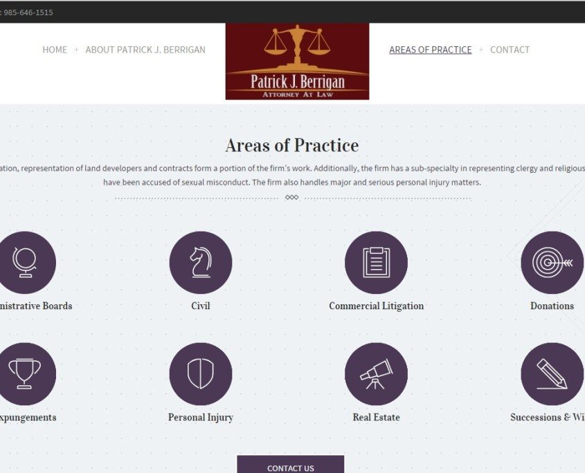 services page for Lawyer Web Design with Special Effects