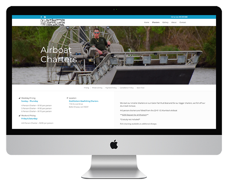 Charter Fishing Website10