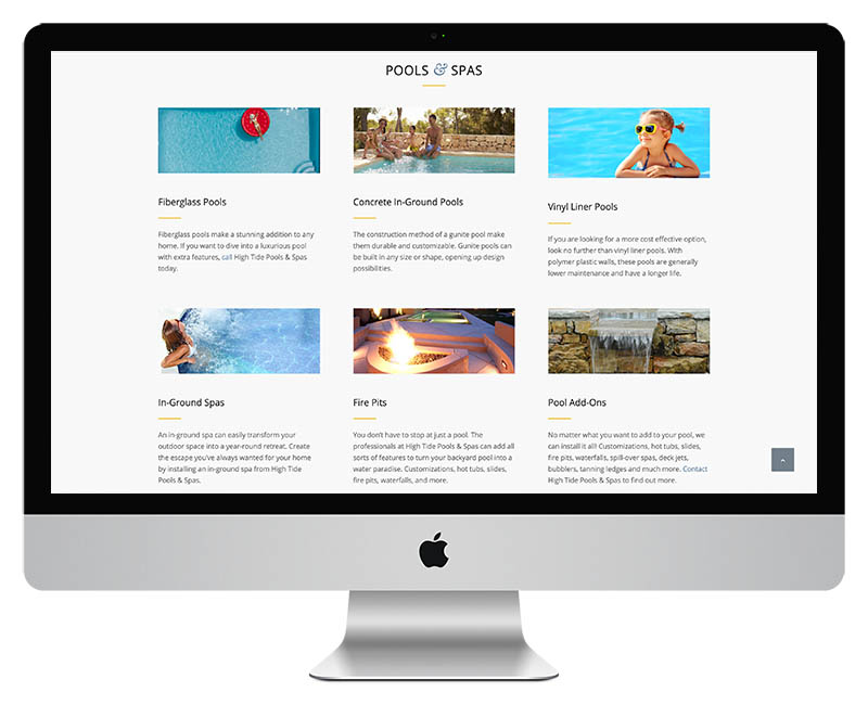High Tide Pools and Supplies Web Design3