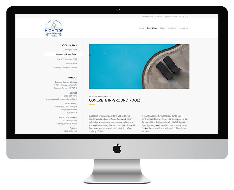 Web Design for Pool Supply Comapany96