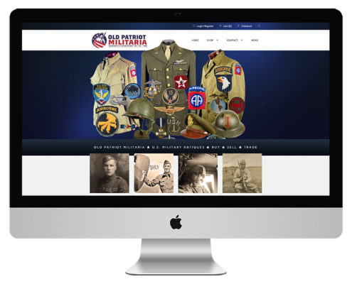 Old Patriot MIilitaria Auction Web Design and eCommerce Web Design