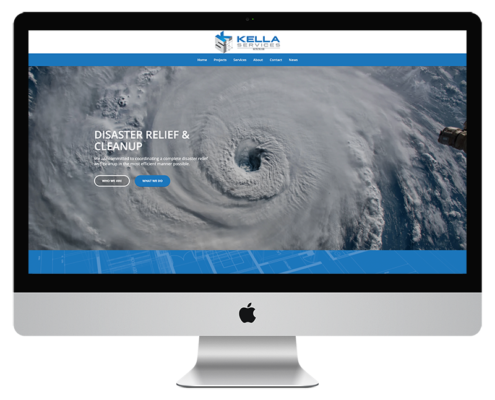 Home page of Kella Services a Strategic Disaster Relief Web Design